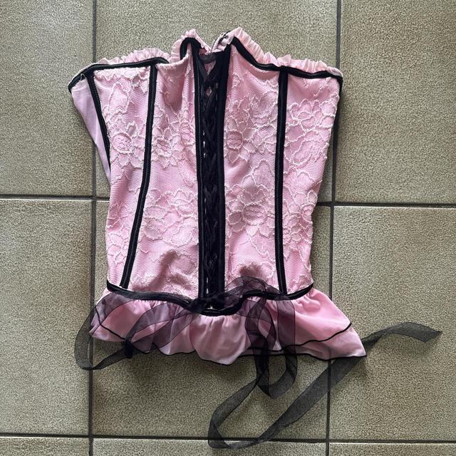 Vintage Women's Corset - Pink/Black - M on Productcaster.