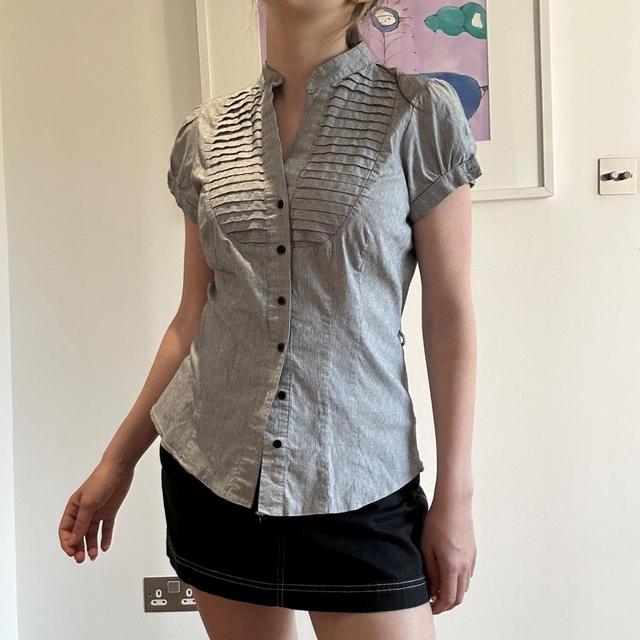 New Look Women's Shirt - Grey/Black - 8 on Productcaster.