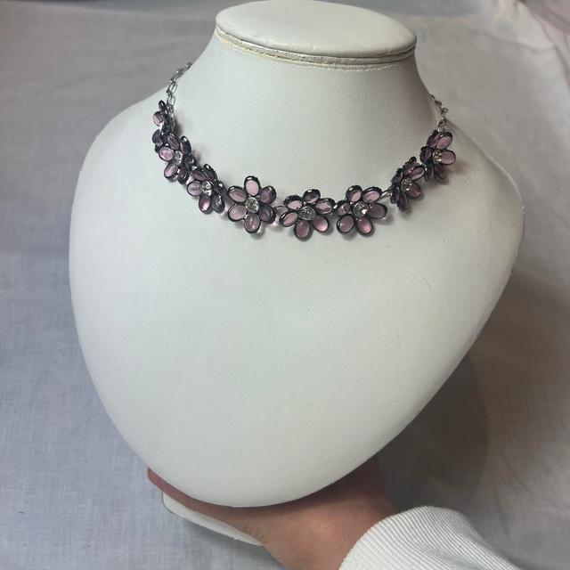 Women's Necklace - Pink/Silver on Productcaster.