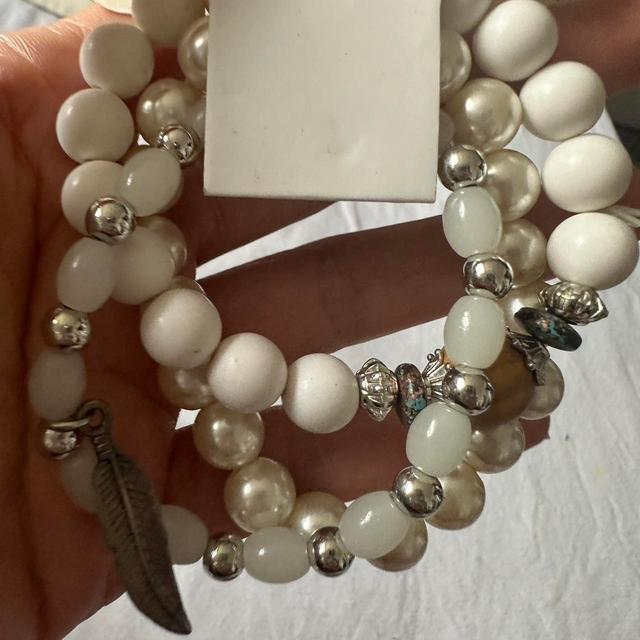 Women's Bracelet - White/Cream on Productcaster.