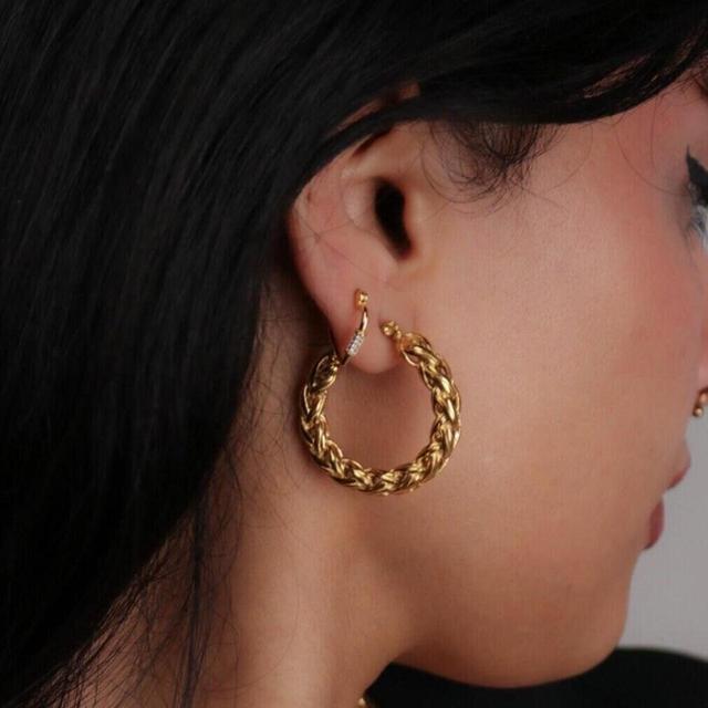 Women's Earrings - Gold on Productcaster.