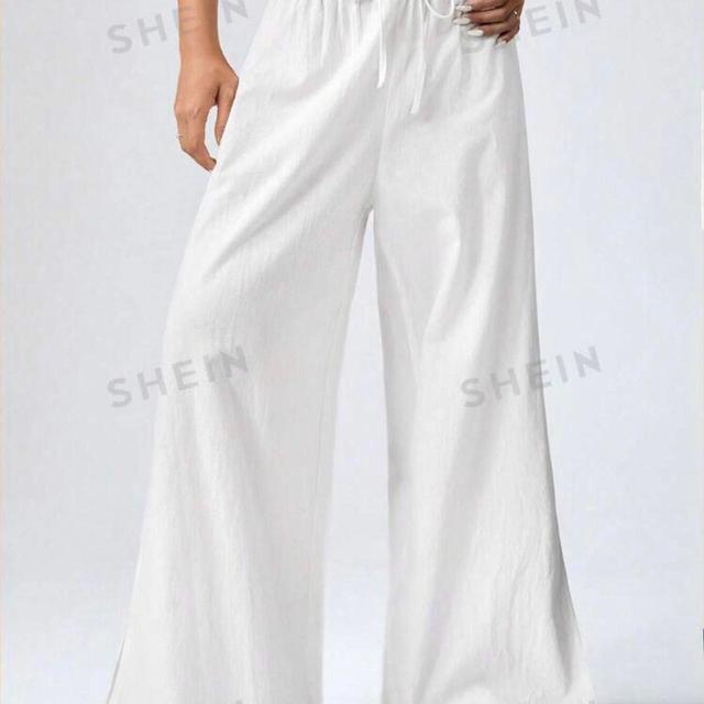 SHEIN Women's Trousers - White - L on Productcaster.