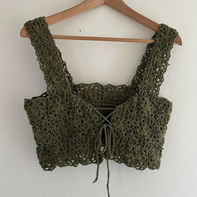 Women's Crop top - Green/Khaki - 6 on Productcaster.