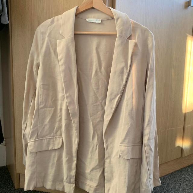 Primark Women's Blazer Jacket - Tan/Cream - UK 8 on Productcaster.