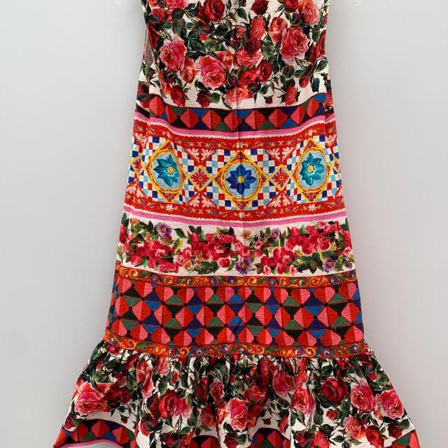 Dolce & Gabbana Women's Pleated Dress - Multi/Red - 8 on Productcaster.