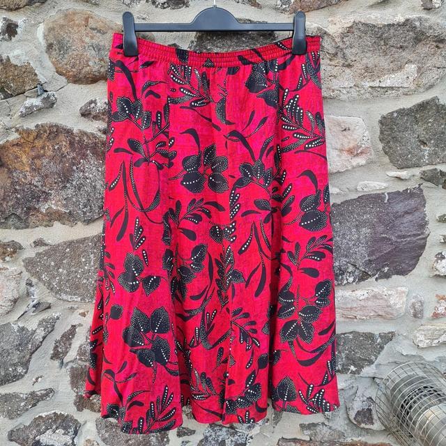 !M?ERFECT Women's Midi Skirt - Red/Multi - UK 18 on Productcaster.