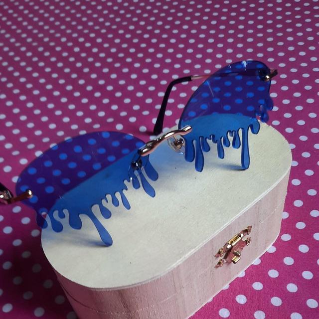 Women's Sunglasses - Blue/Gold on Productcaster.