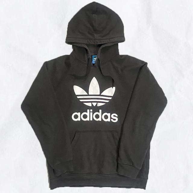 Adidas Men's Hoodie - Black/White - M on Productcaster.