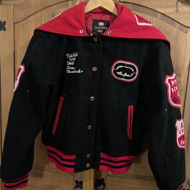 Ecko Unltd. Women's Varsity Jacket - Black/Red - L on Productcaster.