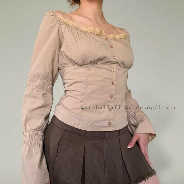 Vintage Women's Top - Tan - L on Productcaster.