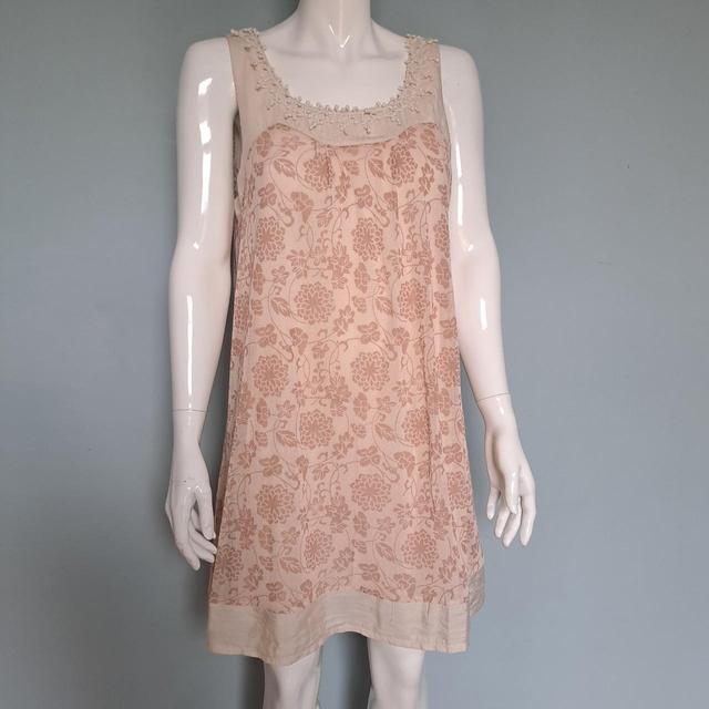 Vintage Women's Dress - Tan - L on Productcaster.