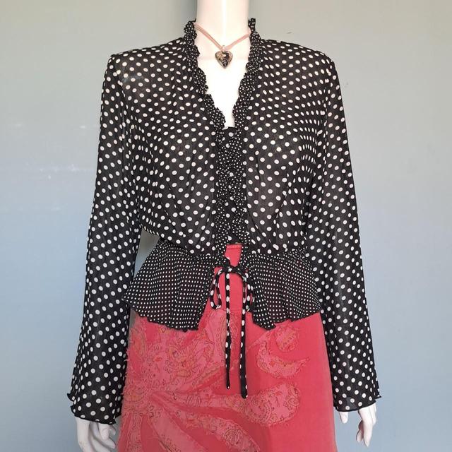 Vintage Women's Blouse - Black/White - M on Productcaster.