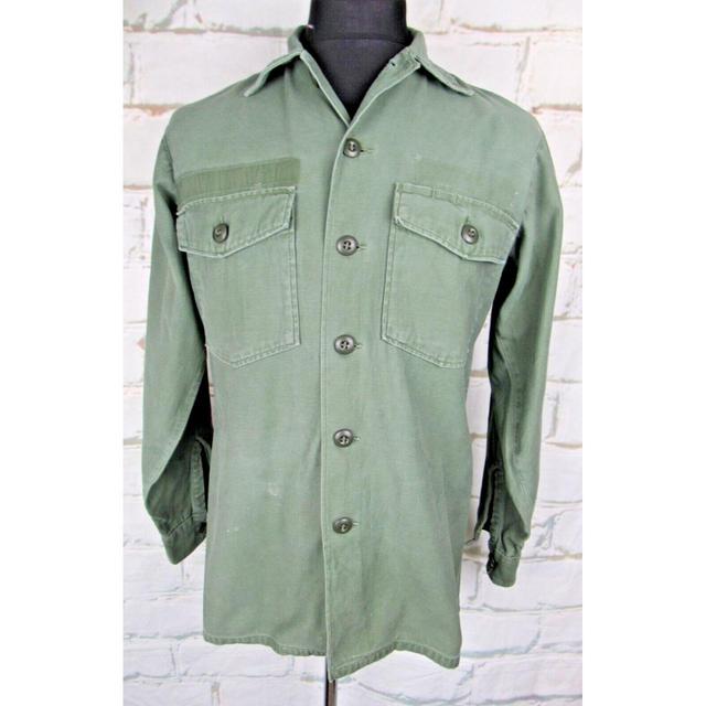 Vintage Men's Lightweight Jacket - Green/Khaki - S on Productcaster.