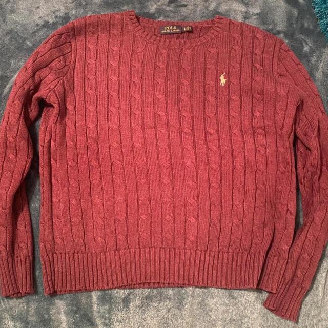 Polo Ralph Lauren Women's Jumper - Burgundy - L on Productcaster.