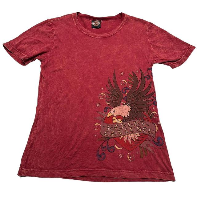 Harley Davidson Women's T-shirt - Red - L on Productcaster.