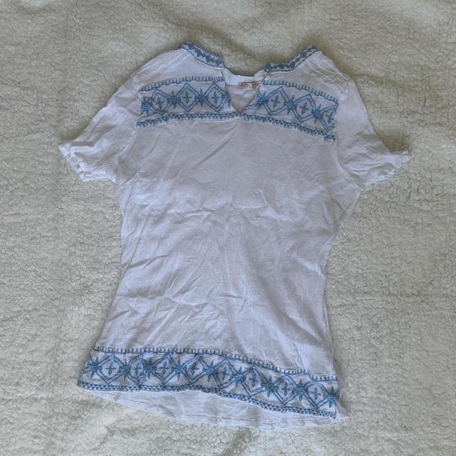 Vintage Women's T-shirt - White/Blue - 12 on Productcaster.