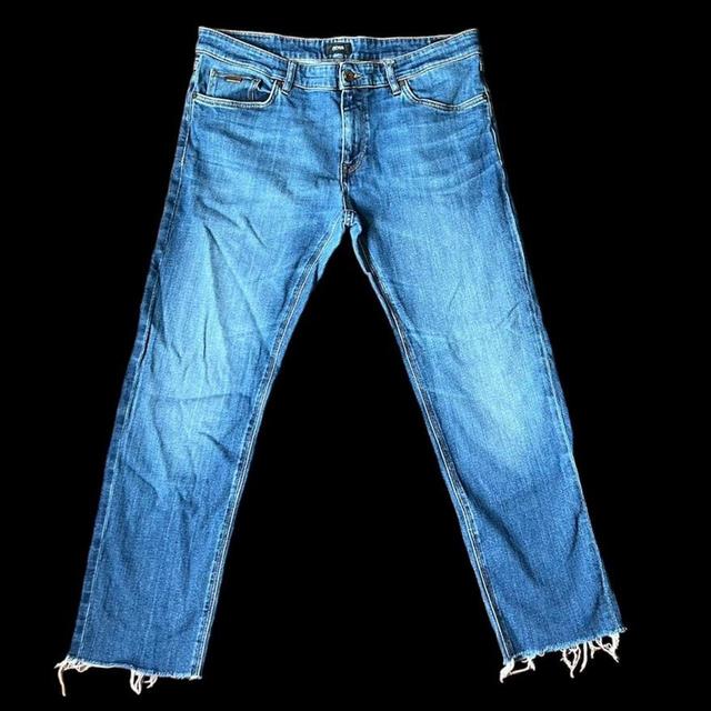 BOSS Men's Straight leg Jeans - Blue/Navy - 36" on Productcaster.