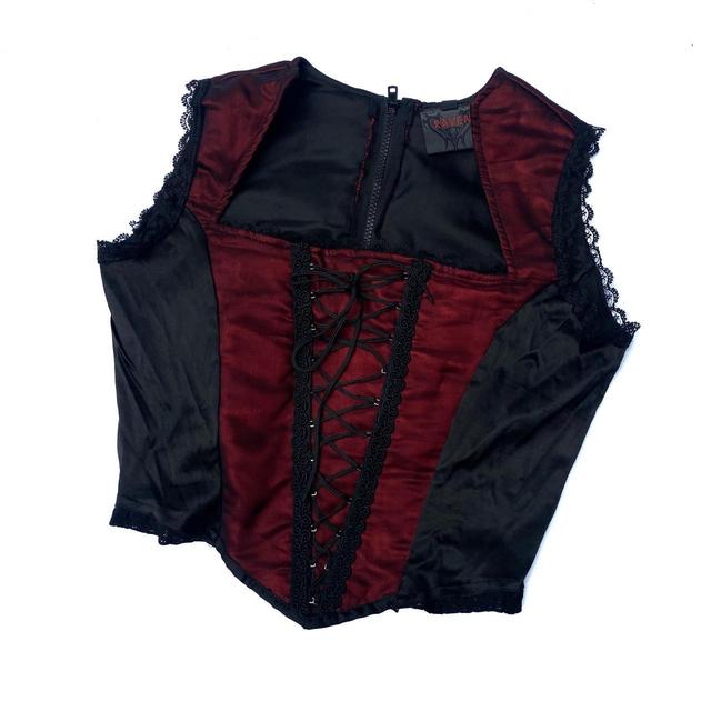 Vintage Women's Corset - Black/Burgundy - M on Productcaster.