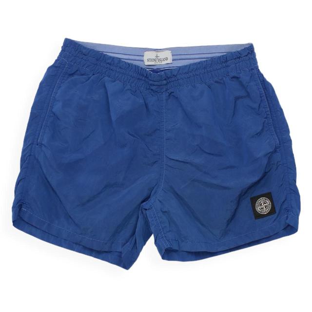 Stone Island Men's Shorts - Blue/Black - S on Productcaster.