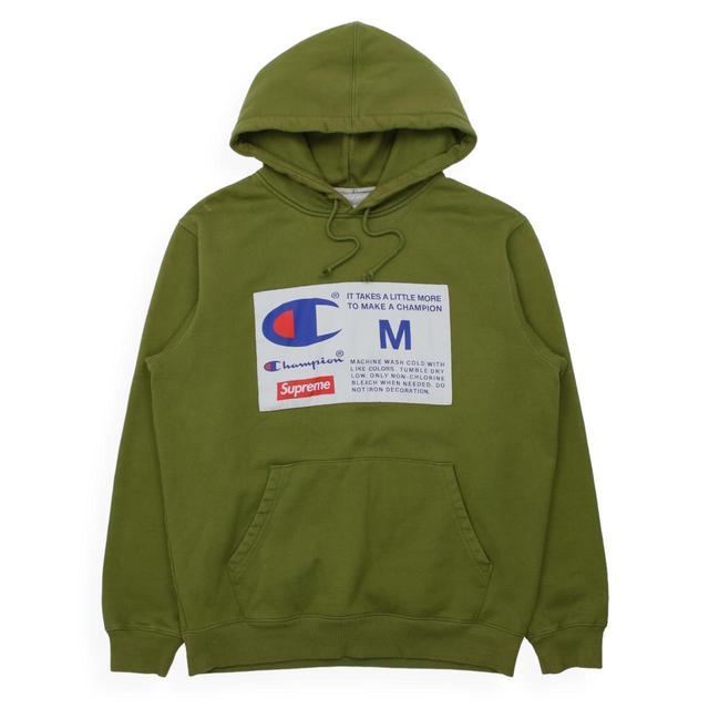 Supreme Men's Hoodie - Khaki/Green - M on Productcaster.