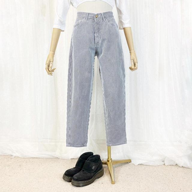 Vintage Women's High waisted Jeans - White/Black - UK 8 on Productcaster.