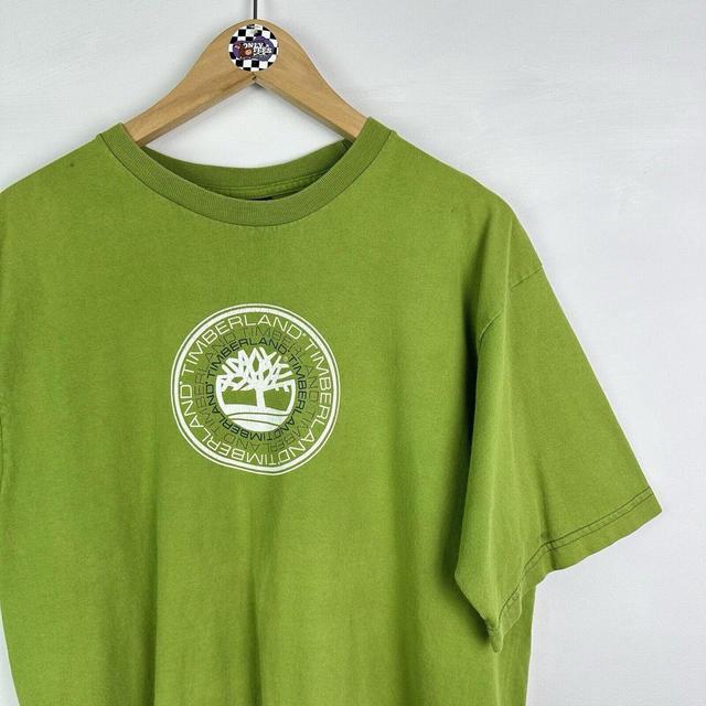 Timberland Men's T-shirt - Green - M on Productcaster.