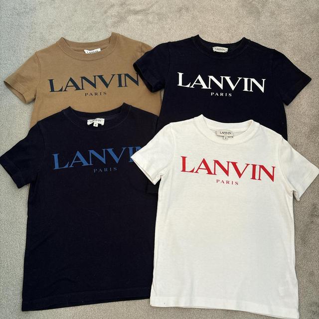 Lanvin Kids' T-shirt - Navy/Tan - 5 years on Productcaster.