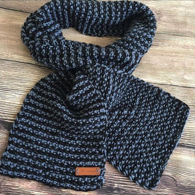 Handmade Women's Scarf - Navy on Productcaster.