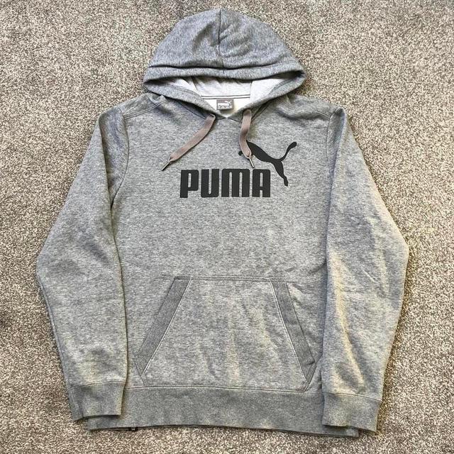 Puma Men's Hoodie - Grey/Black - M on Productcaster.