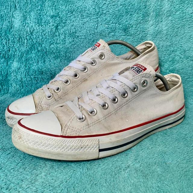 Converse Men's Trainers - White/Red - UK 10 on Productcaster.