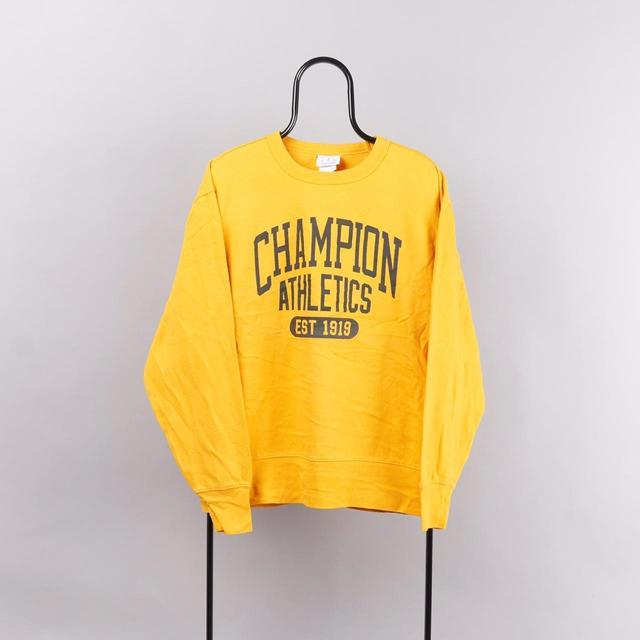 Champion Men's Sweatshirt - Yellow/Orange - L on Productcaster.