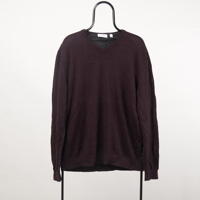 Calvin Klein Men's Jumper - Burgundy - XL on Productcaster.