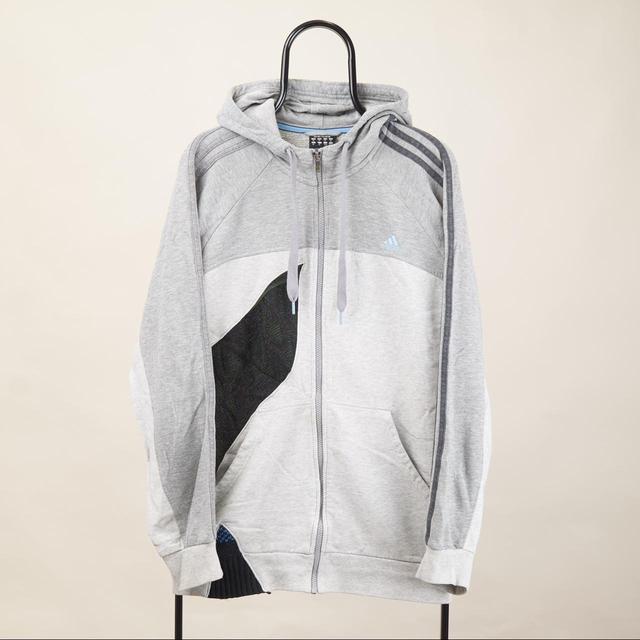 Adidas Men's Hoodie - Grey/Black - XL on Productcaster.