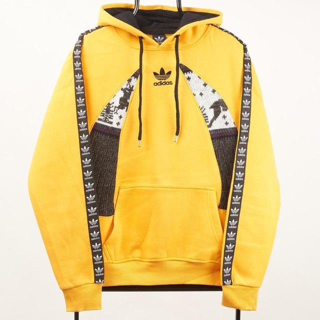 Adidas Men's Hoodie - Yellow - M on Productcaster.