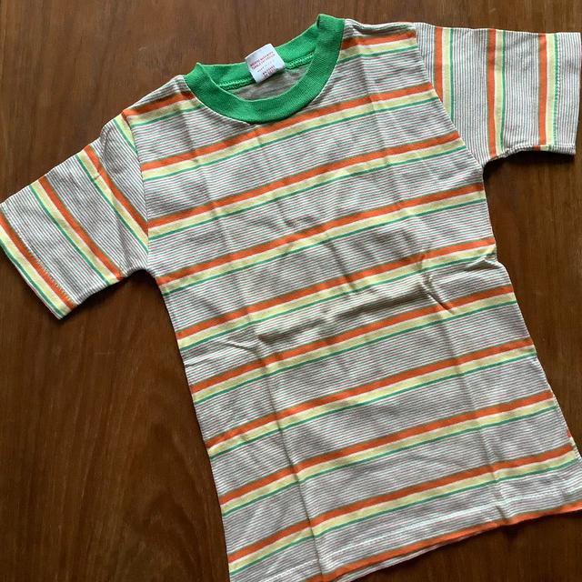 Vintage Kids' T-shirt - Orange/Green on Productcaster.