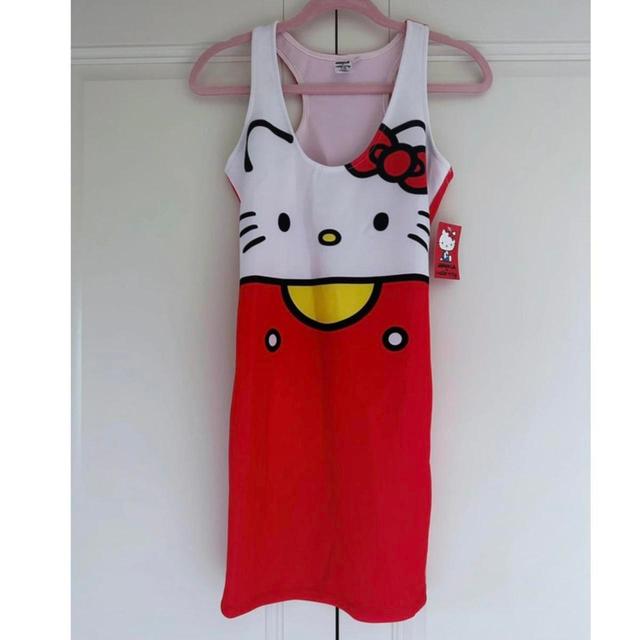 Hello Kitty Women's Bodycon Dress - White/Red - S on Productcaster.