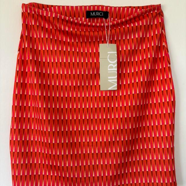 Murci Women's Going out Skirt - Orange/White - UK 8 on Productcaster.