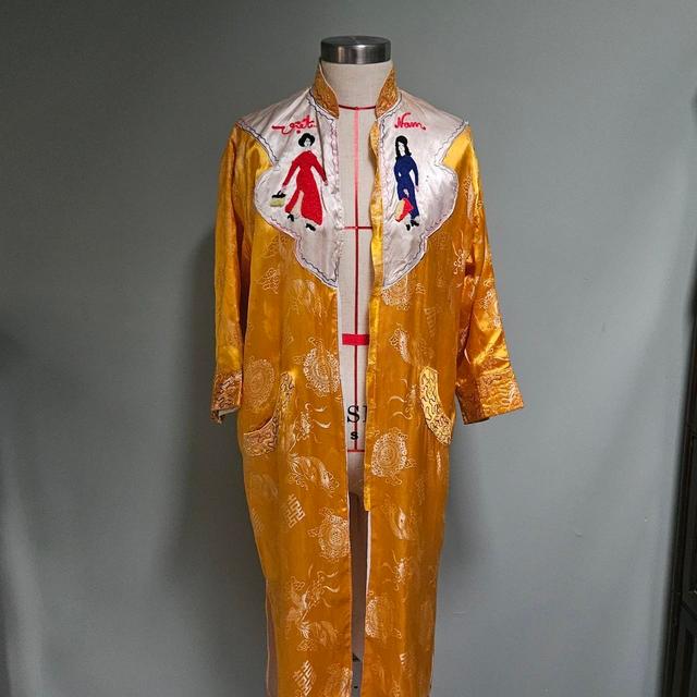 Vintage Women's Coats and jackets - Yellow/Multi - S on Productcaster.