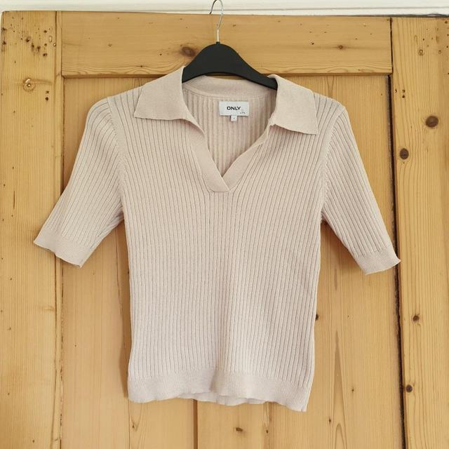 ONLY Women's Polo shirt - Tan/Cream - 8 on Productcaster.