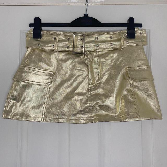 Nasty Gal Women's Skirt - Gold/White - UK 12 on Productcaster.