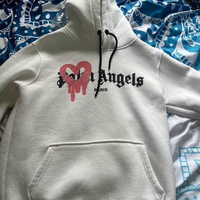 Palm Angels Women's Hoodie - White/Pink - S on Productcaster.