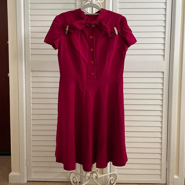 Handmade Women's Babydoll Dress - Red/Burgundy - L on Productcaster.