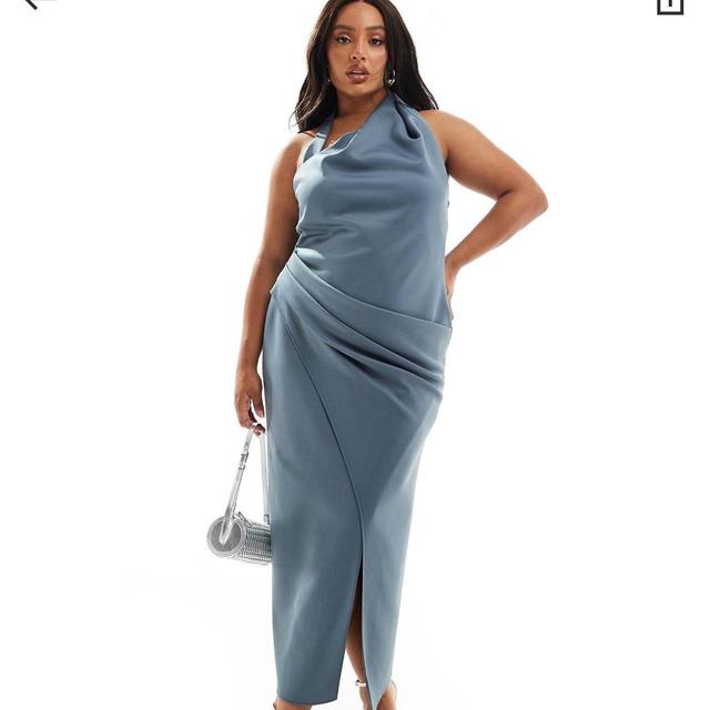 ASOS Curve Women's Dress - Blue/Grey - 18 on Productcaster.