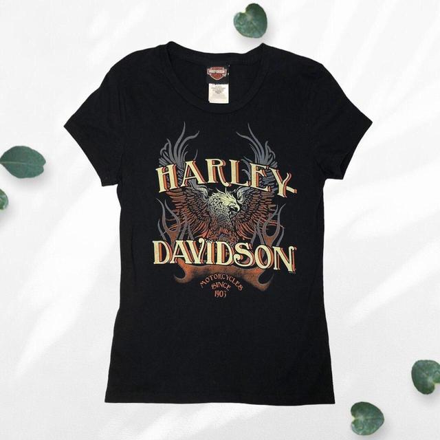 Harley Davidson Women's T-shirt - Black - S on Productcaster.