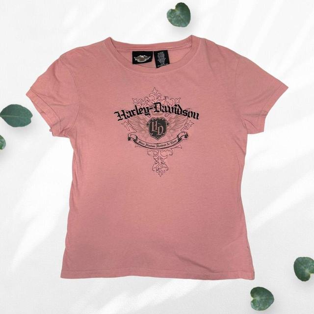 Harley Davidson Women's T-shirt - Pink - M on Productcaster.