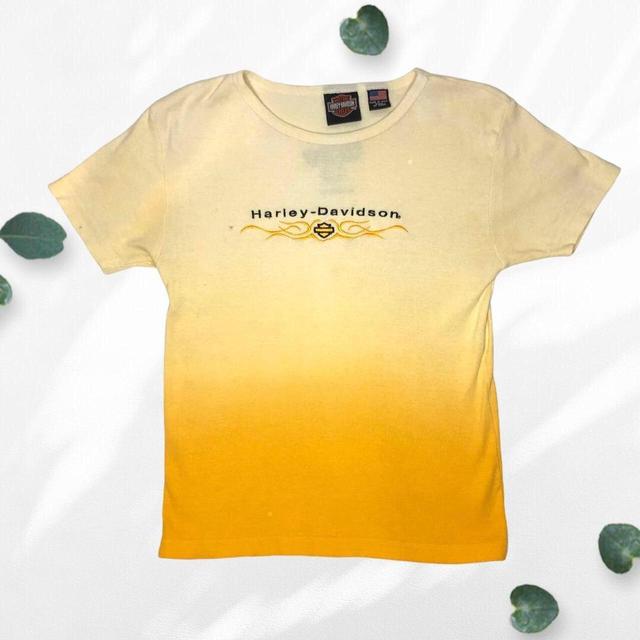 Harley Davidson Women's T-shirt - Yellow/Orange - M on Productcaster.