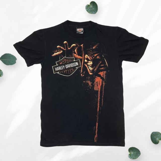 Harley Davidson Men's T-shirt - Black/Orange - S on Productcaster.