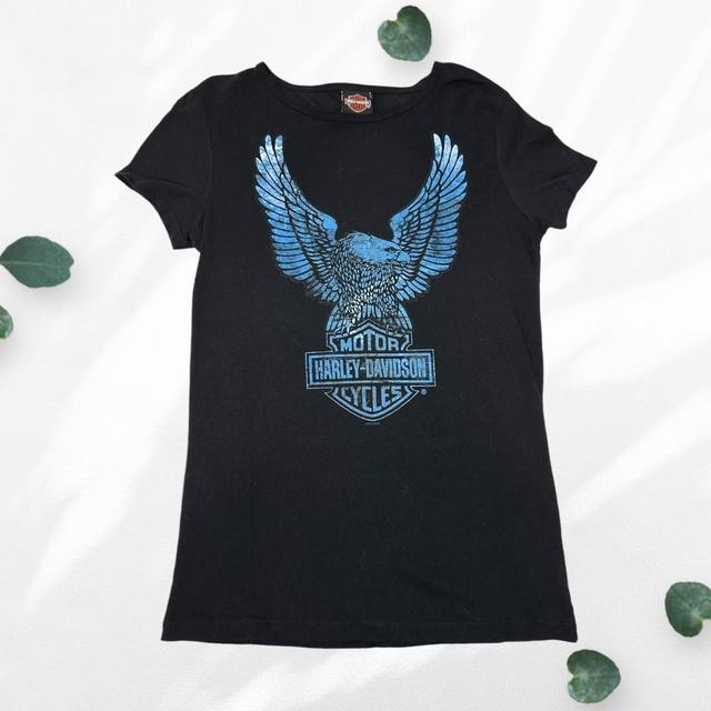 Harley Davidson Women's T-shirt - Black/Blue - XXL on Productcaster.