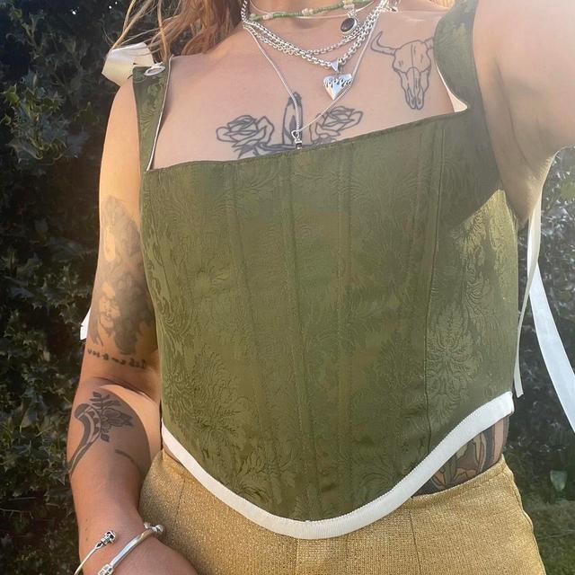 Handmade Women's Corset - Green - L on Productcaster.