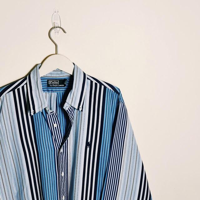 Ralph Lauren Men's Shirt - White/Blue - L on Productcaster.